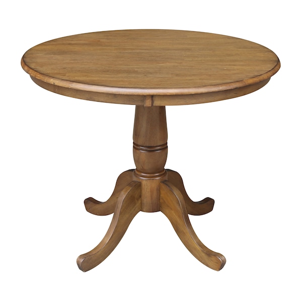 International Concepts Round 36 in Round Top Pedestal Table, 28.9 inH, Pecan, 36 W, 36 L, 29.1 in H, Wood, Pecan K59-36RT - main